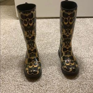 Coach Rain Boots Size 8 M